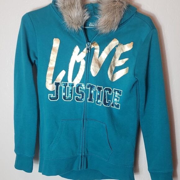 Justice turquoise sweatshirt  - Picture 1 of 3